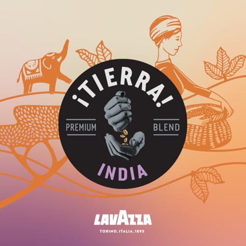 Image of Lavazza Tierra India | Blend of Arabica Robusta Whole Roasted Coffee Bean| Traditional Drum Roasting | 1Kg Pack (Pack of 2)