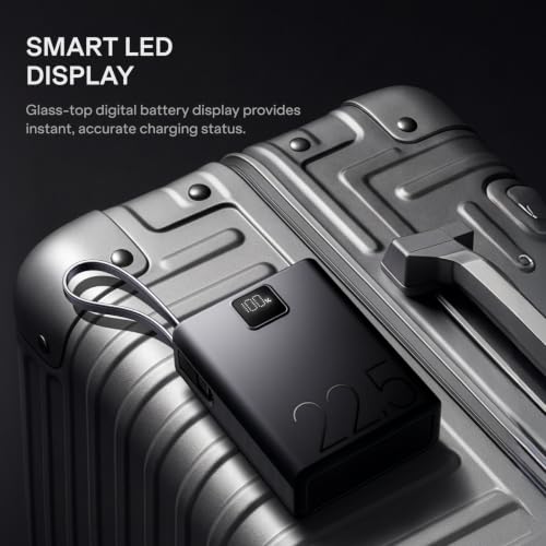 Image of boAt Apex PB400 Pro; in-Built Type-C Cable; Ultra-Compact; 20000 mAh 2-Way 22.5W Fast Charging w /Triple Output; Digital Display; for Android, iPhone 17 /16 /Pro, Samsung, iPad (Shadow Black)