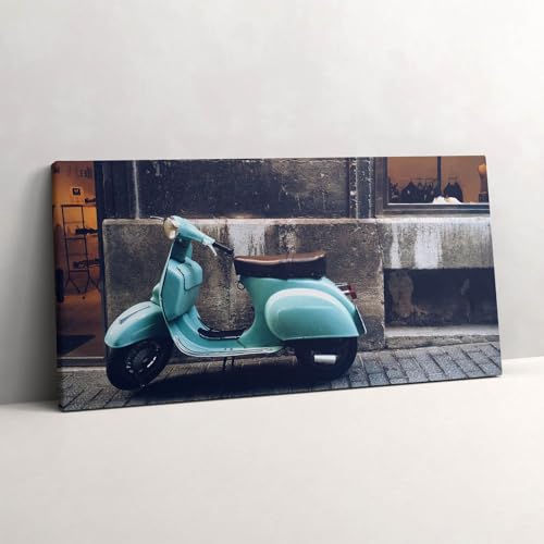 Tableau photo sur toile 140x70cm avec scooter à Palma pour décoration murale