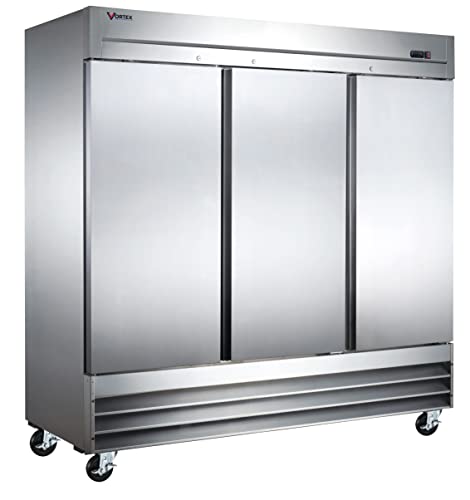 Vortex Refrigeration Refrigerator 3 Solid Door Commercial Stainless Steel- 72 Cu. Ft. … #TOP2