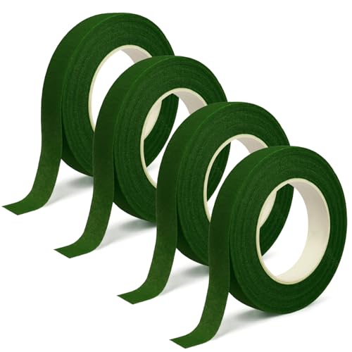 4 Pack Floral Tape Green Flower Tape for Wedding Bouquet Wreath Arranging