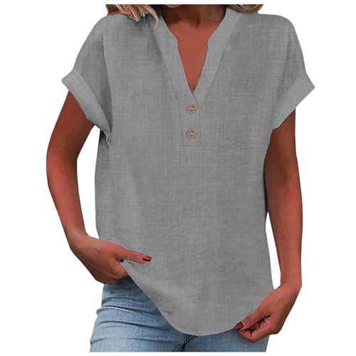 Haut d'été fluide tendance col montant boutonné chemisier ample femme