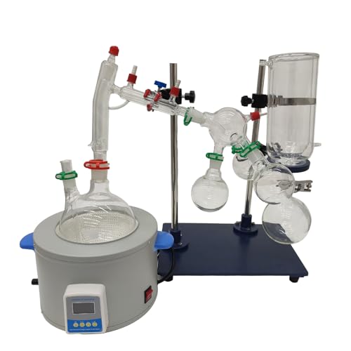 LGXEnzhuo 110V 2L Short-Range Molecular Distillation Apparatus, Vacuum Condition, Thermal Separation,LED Display, 650W Laboratory Glass Still, PID Control