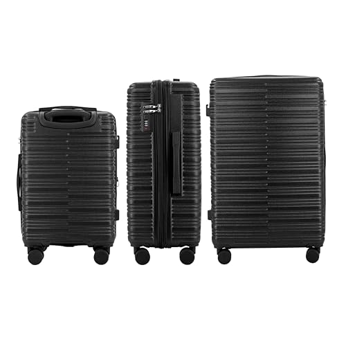 Image of IZOD Romeo 3 Piece Expandable Hardside Luggage Set, Black