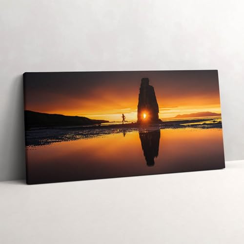 Tableau photo sur toile 100x50cm coureur coucher de soleil pour habiller un mur vide