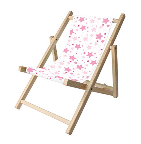 Kinder-Liegestuhl Aus Kiefernholz | Elefant Rosa Design, Für Kinder Bis 100 Cm, FSC-zertifiziert