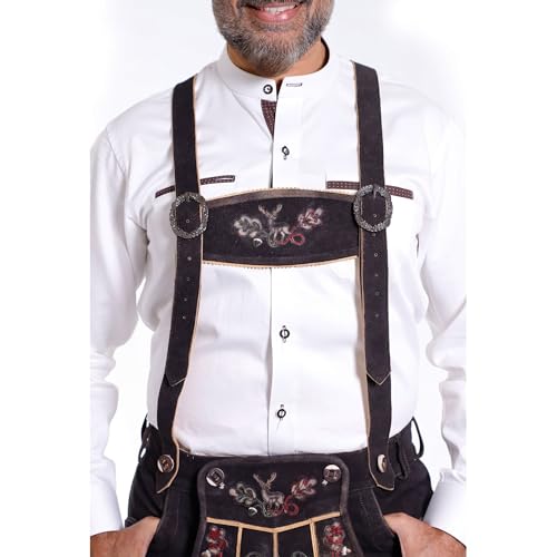 Image of Bavarian Suspenders for men | Authentic Lederhosen suspenders with buckles for Oktoberfest Costume