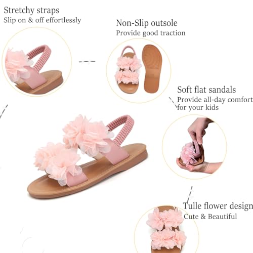Image of Toddler Girls Sandals Summer Flats Dress Shoes for Baby Little Kids Girl