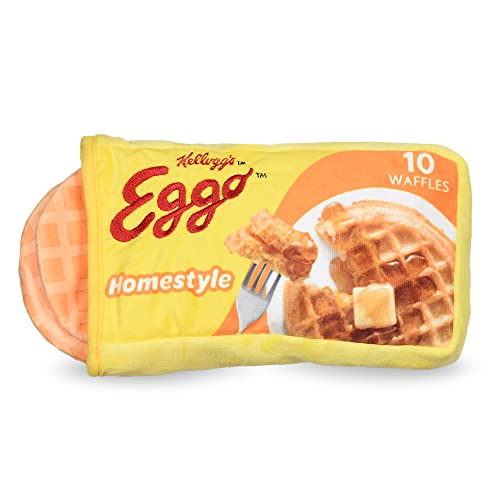 Kellogg's for Pets 9" Eggo Box Plush Squeak Toy for Dogs | Officially Licensed Pet Products | Food Themed Dog Toys, Eggo Waffles, Funny Pet Gift Ideas (FF22184)