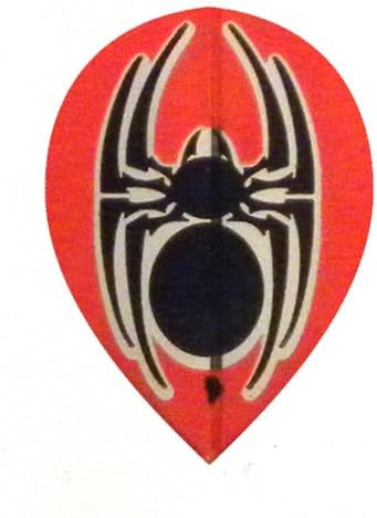 25 Sets #3641 AmeriThon Red/Black Metallic Tribal Spider Dart Flights