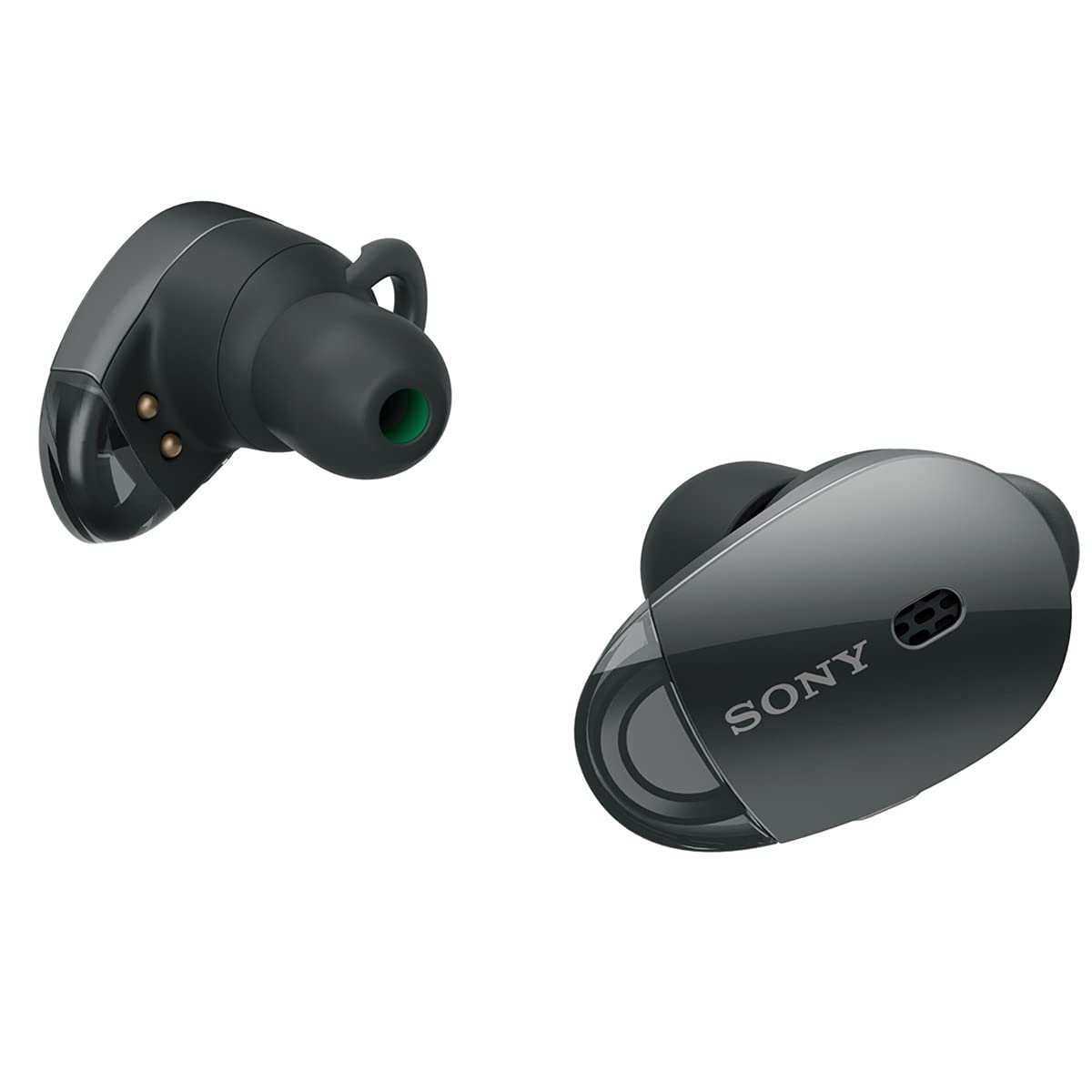 wireless black headphones with controls