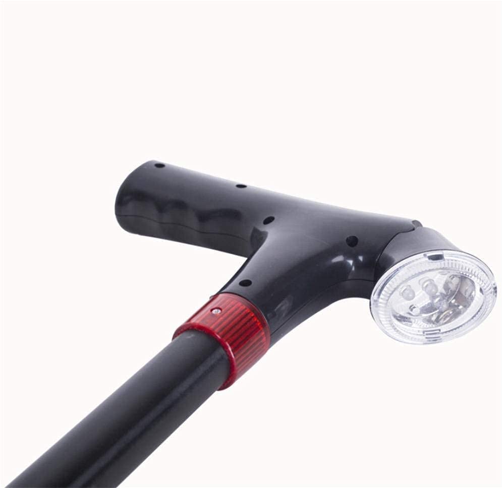 Aluminio ajustable con luces de alarma Muletas para personas mayores - Bastón inteligente multifuncional plegable telescópico para exteriores Regalo para padres