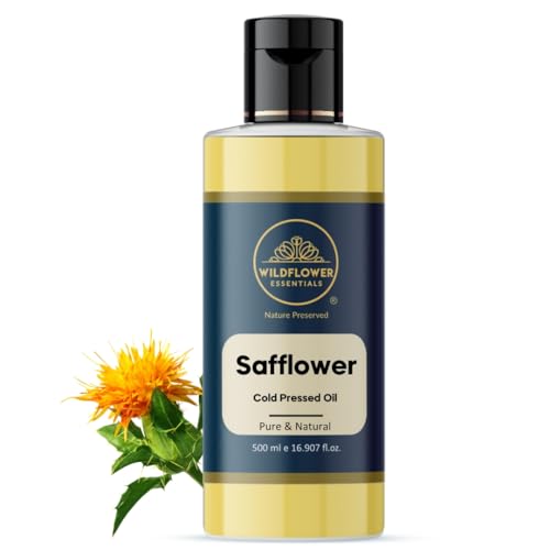 Image of Pure Safflower Oil (Carthamus tinctorius) | Cold Pressed | Natural | Undiluted | For Hair, Skin, Body & Massage | Men & Women | 500ml