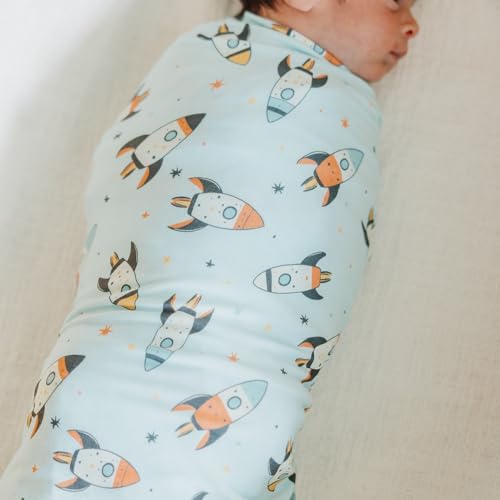 Image of Copper Pearl Swaddle Blankets for Newborns | Soft Stretchy Receiving Blankets for Boys and Girls | Large 46 x 46 Inch Baby Blankets | Lightweight and Breathable Swaddles |Rocketeer Bamboo Swaddle