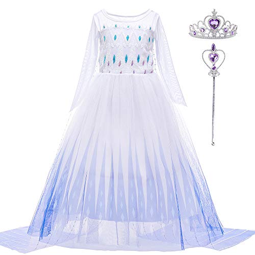 Little Girls Princess Dress Costume for Christmas birthday Halloween Party (120CM(4-5T)-L)