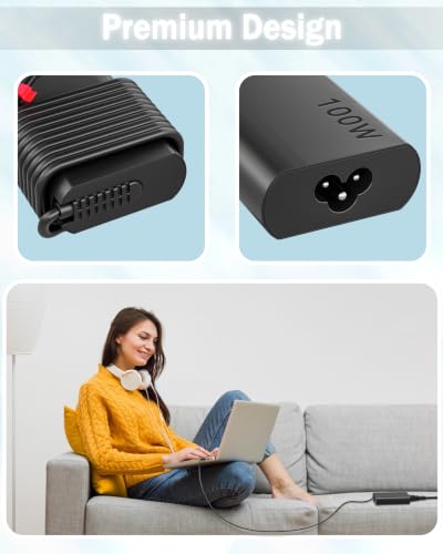 Image of WZXHU Slim 100W USB C Laptop Charger Compatible with Lenovo Yoga 9 9i 7 7i ThinkBook 15 16 Yoga Slim 7Pro ldeapad 5 Pro 16 Thinkpad Carbon x1 Type C Fast Charging AC Adapter Power Supply