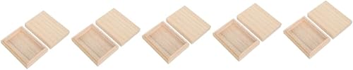 Abaodam Caja de almacenamiento de póquer de madera para tarjetas de madera, cubos de almacenamiento con tapa, contenedores con tapa, decorativos de