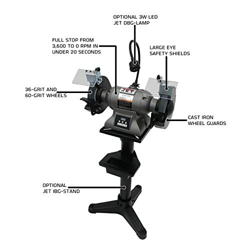 Jet Ibg-8Vs, 8-Inch Variable-Speed Grinder, 1Hp, 115/230V 1Ph (578208) #TOP1