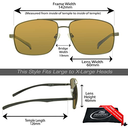 Image of proSPORT Aviator Big & Tall Sunglass Mens Oversize Extra Large & Wide Fit Polarized Available