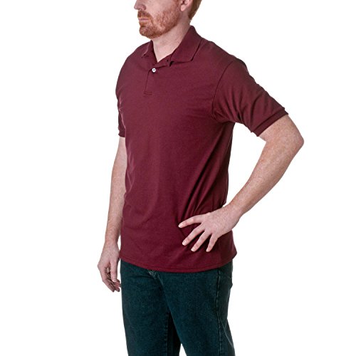 Polo Hanes para Hombre color Maroon talla Large miniatura 3