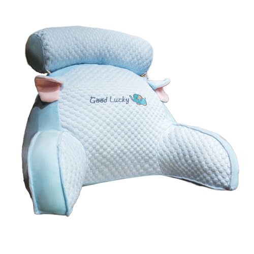 クッション 読書枕 背もたれ クッション 低反発 レストクッション 座椅子 腰楽クッション ソファクッション アームサポート ベッド用 自宅用 ポケット付き 枕・カバー取り外しができ 洗える 持ち運び便利 かわいい猫の耳の読書とベッド枕 読書/テレビ/映画