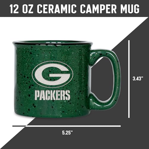 Rico Industries CFS3301GR Nfl Football Green Bay Packers Speckle 12Oz Laser Engraved Campfire Mug thumb #5