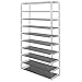 Blissun 10 Tiers Shoe Rack Shoe Storage Organizer Cabinet Tower with Non-Woven Fabric Cover (Grey)
