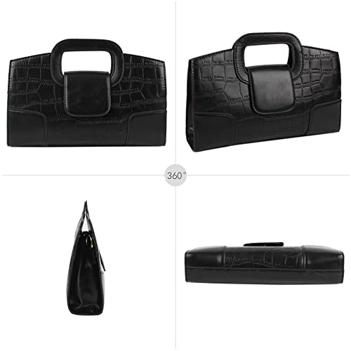 Bolso tote para mujer con diseño de cocodrilo, bolso de mano con solapa y asa superior, clutch, bolso cruzado o de hombro miniatura 5