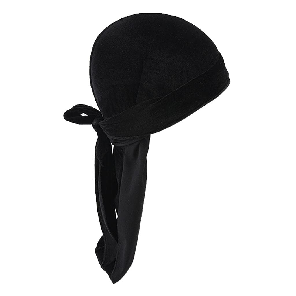 CALANDIS® Men Lady Velvet Bandana Durag Headwear Silk Pirate Cap Wrap Hat Black (B0BSV3TBWF) Amazon Price History, Amazon Price Tracker