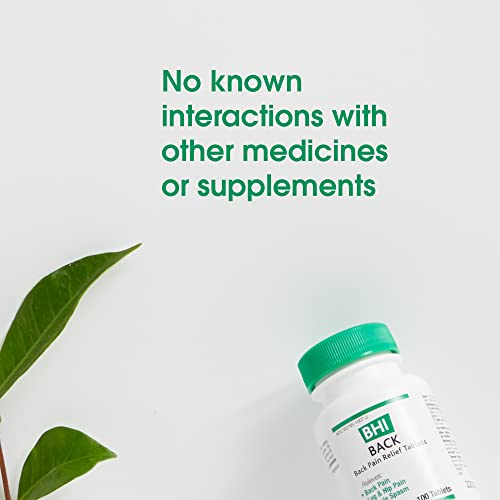 Bhi Back Natural Back, Hip & Leg Pain Relief - 6 Powerful Multi-Symptom Active Homeopathic Ingredients Help Calm Back Pain, Muscle Tightness & Spasms Naturally For Women & Men - 100 Tablets #TOP6