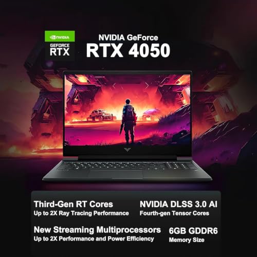 Image of HP Victus 15 Gaming Laptop 15.6 inch FHD IPS 144Hz Intel 8-core i5-13420H (>i7-12650H) 32GB RAM 1TB SSD GeForce RTX 4050 Backlit Type-c B&O Fast Charging Win11Pro ICP Hub