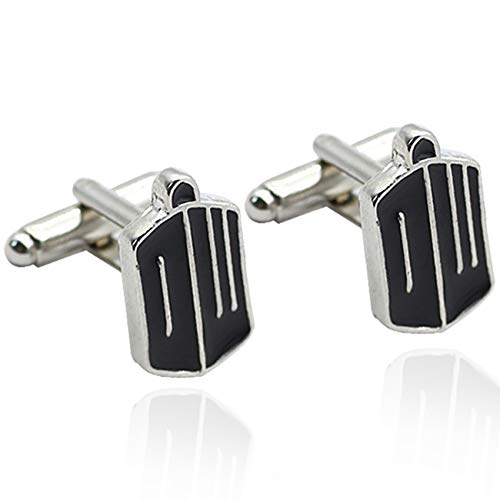 XiaoShiJie Stainless Steel Funny Cufflinks for Men Wedding Business Valentine's Day Gift - Fashion Black