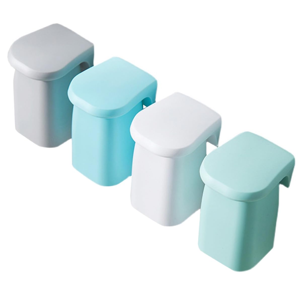 Set Porta Spazzolino da Denti da Muro 4 Pezzi in Pp, Inodore e Antipolvere, Porta Bicchiere per Bagno e Toilette, Design Semplice e Funzionale