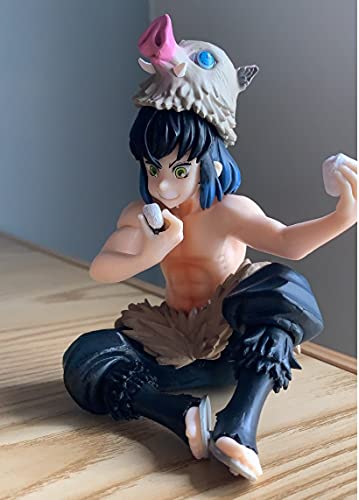 NUWIND Agatsuma Zenitsu Kamado Tanjirou Hashibira Inosuke Collection Figuritas de animé con posición sentada (Hashibira Inosuke, talla única) Cover