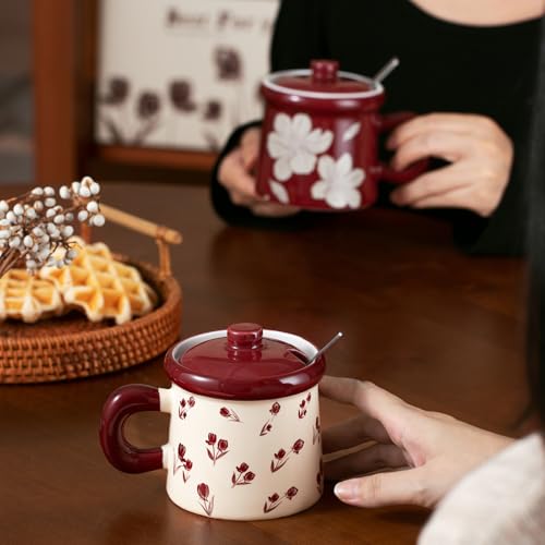 Set de 2 Mugs de Cerámica con Tapa y Cuchara 12 oz miniatura 5