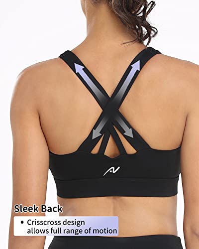 Ancolov Zipper Front Sports Bra Pack Post Surgery Bra Zip High Support Medium- High Impact For Running Workout #TOP2