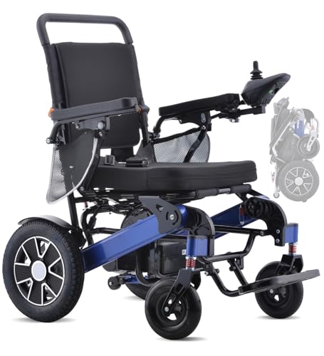 Long Range Power Electric Wheelchair - 20Km All Terrain Aluminum Wheelchair for Adult and Senior, Intelligent Lightweight Foldable Design