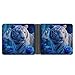 XZDXZD Blue Tiger And Roses Night Slim Bifold Wallet for Men Women, Fashion PU Leather Credit Card Holder with Double-Sided Pattern, Portable Money Organizer Purse, 4.6