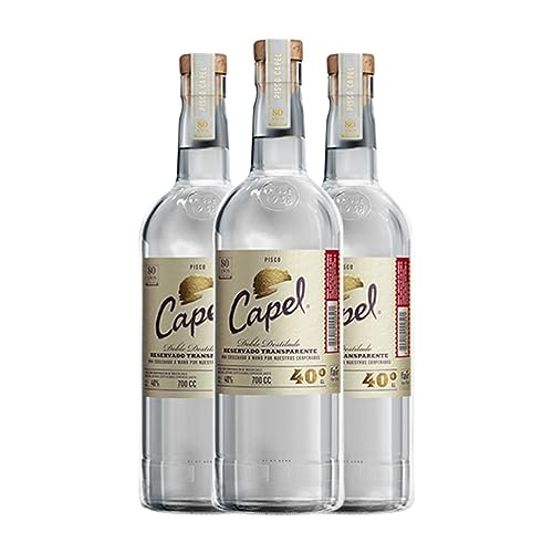 Pisco Capel duplo estilado 70 cl (caixa de 3 garrafas de 70 cl)