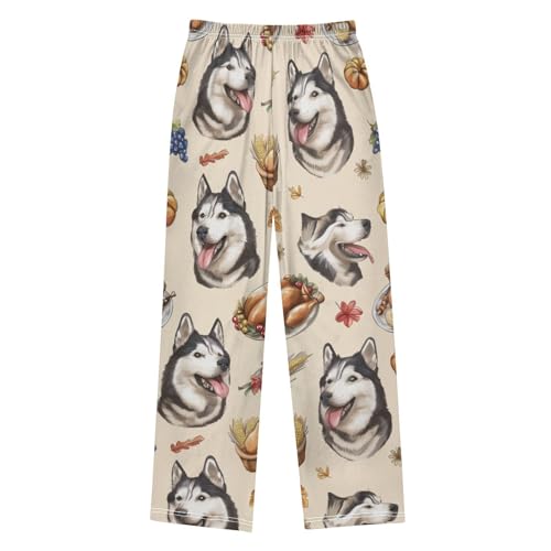 Husky Turkey Boys Long Pants Soft Trousers Elastic Waist Kids Lounge Bottoms with Pockets S-XL2