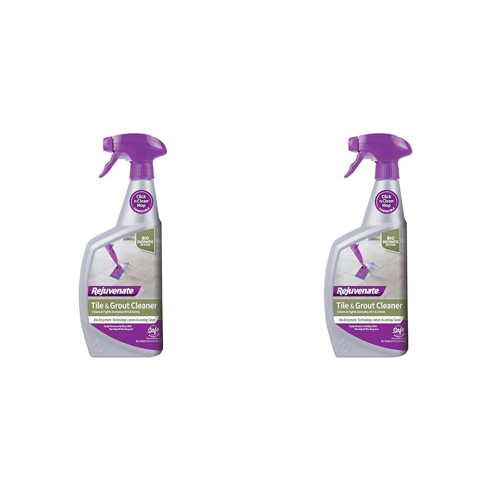 RejuvenateBio-Enzymatic Scrub Free Tile and Grout Cleaner Lightens and Brightens Every Time (32oz) (Pack of 2)