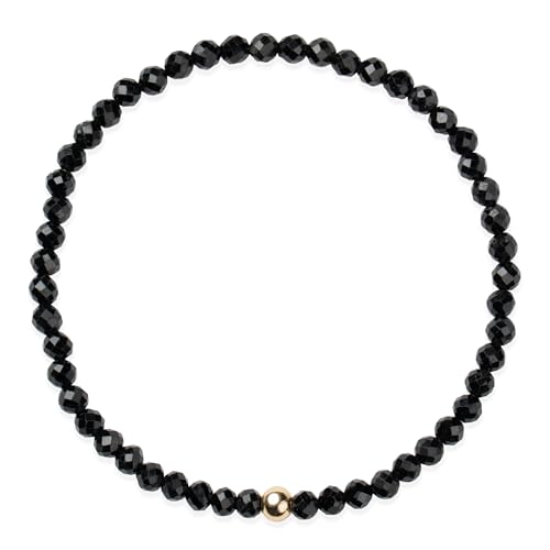 Bracelet tourmaline pour le quotidien | Bijou élastique fait main et finitions dorées