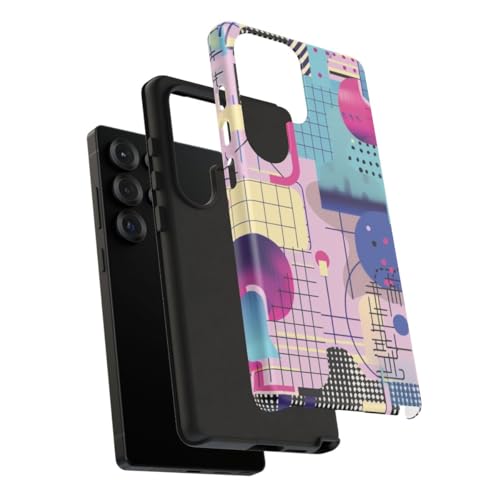Coque Samsung S25 Ultra motif géométrique abstrait bleu rigide mate