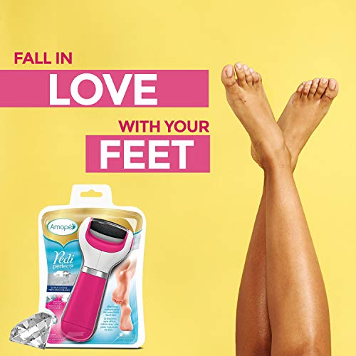 Amope Pedi Perfect Electronic Foot File, Dual-Speed Callus Remover (With Diamond Crystals) For Feet (Extra Coarse - Pink Gadget). -Perfect For In-Home Pedicure For Baby Smooth Feet. Battery Operated #TOP5