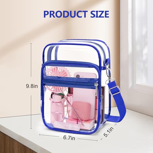 Image of Blvornl Clear Crossbody Bag with Adjustable Shoulder Strap, Stadium Approved PVC Purse Bag, Messenger Bag