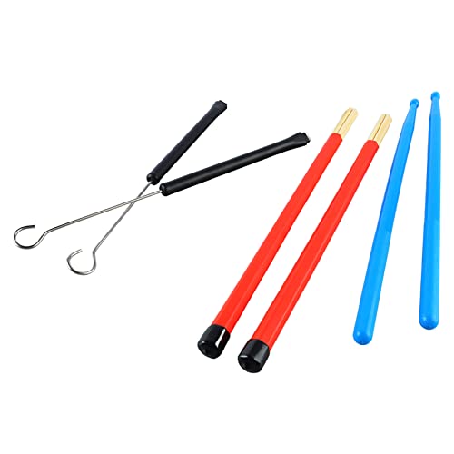 Juego de baquetas de nylon con escobilla de alambre y varilla de madera para banda de rock, incluye bolsa de almacenamiento miniatura 2