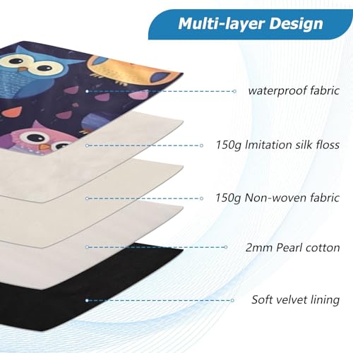Funda para portátil de 13-14 pulgadas con diseño de búhos miniatura 4