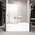 Bathroom Shower Door, 34" W x 62" H Framed Fixed Shower Glass Door, 5/16" (8 mm) Clear Tempered Glass, Shower Wall Panels Tub Shower Glass Screen Frame Hardware Kit, Easy to Installation, Leak-Proof