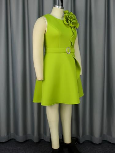 ONTINVA Womens 2025 Easter Sleeveless Big Flower High Waist Cocktail A Line Mini Swing Dress Knee Length Party Dresses4