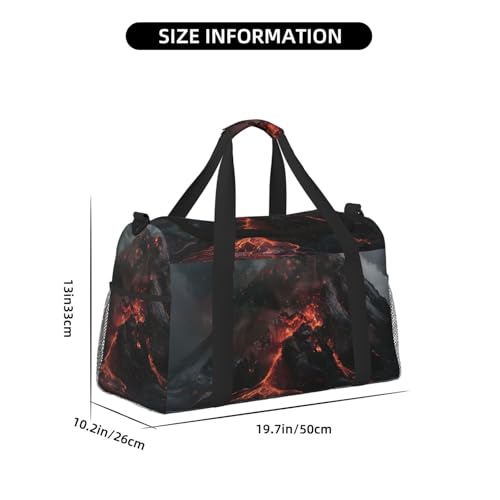 volcano Print Daily essentials Large Capacity Hand Carry Bag for Weekend Getaways style Bags4